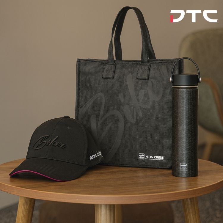 AEON Credit custom lifestyle gift: Custom Cap, Water Tumbler & Tote Bag by DTC World