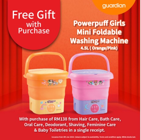 Guardian x PowerPuff Girls mini foldable washing machine
