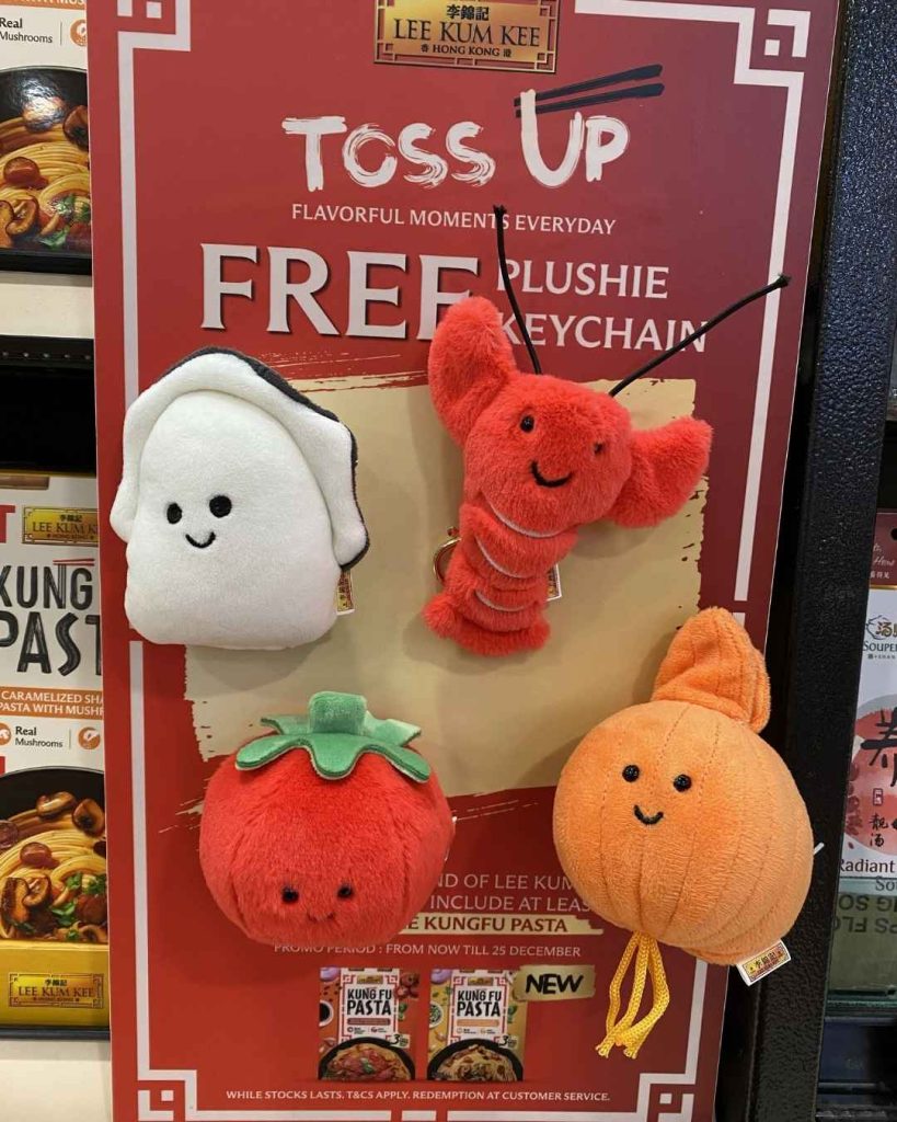 Lee Kum Kee Plushie Keychains display at Fairprice