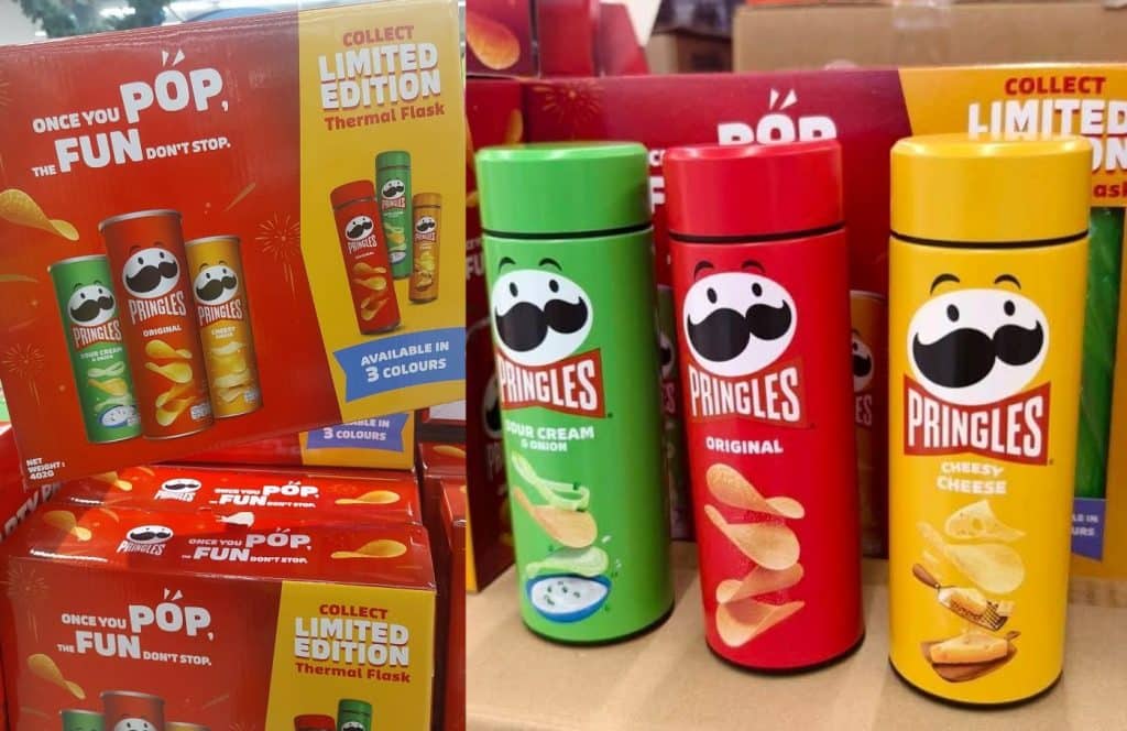 Pringles Thermal Flask GWP (Singapore/Malaysia relevance) Functional yet fun — a regular flask transformed with bold, instantly recognisable branding.