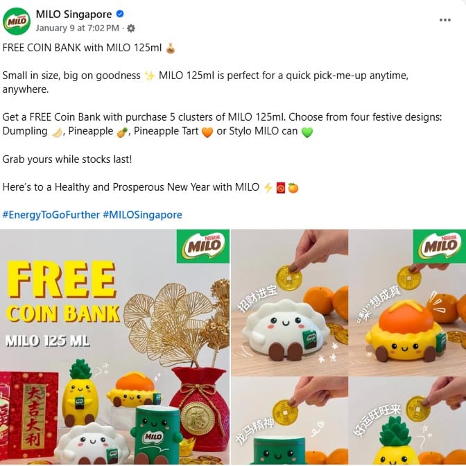 Festive Milo coin bank series created for 2026 gift with purchase campaign