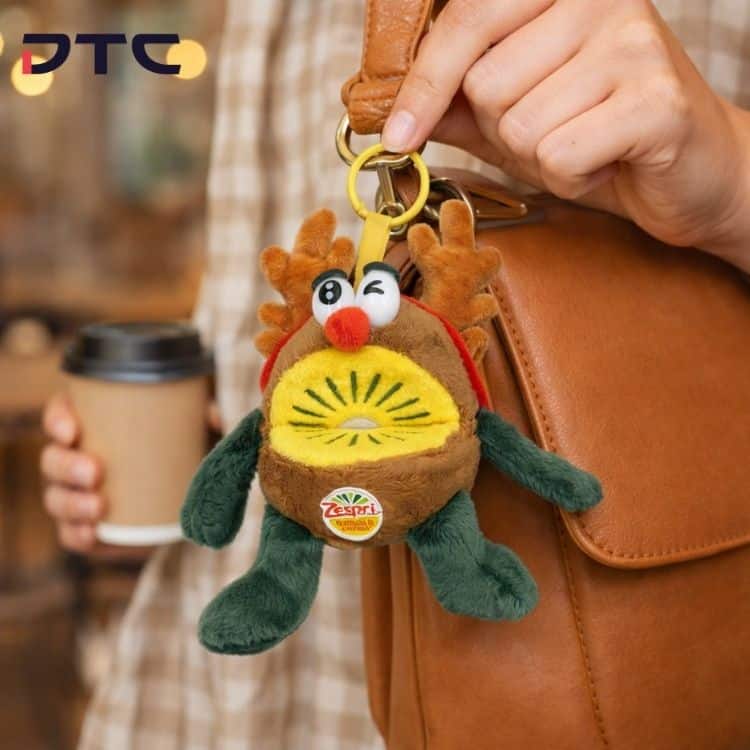 Custom Christmas promotional plush merchandise produced for Zespri Singapore