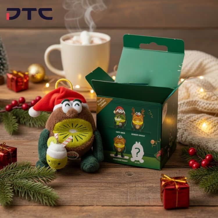 Custom Christmas promotional plush merchandise produced for Zespri Singapore