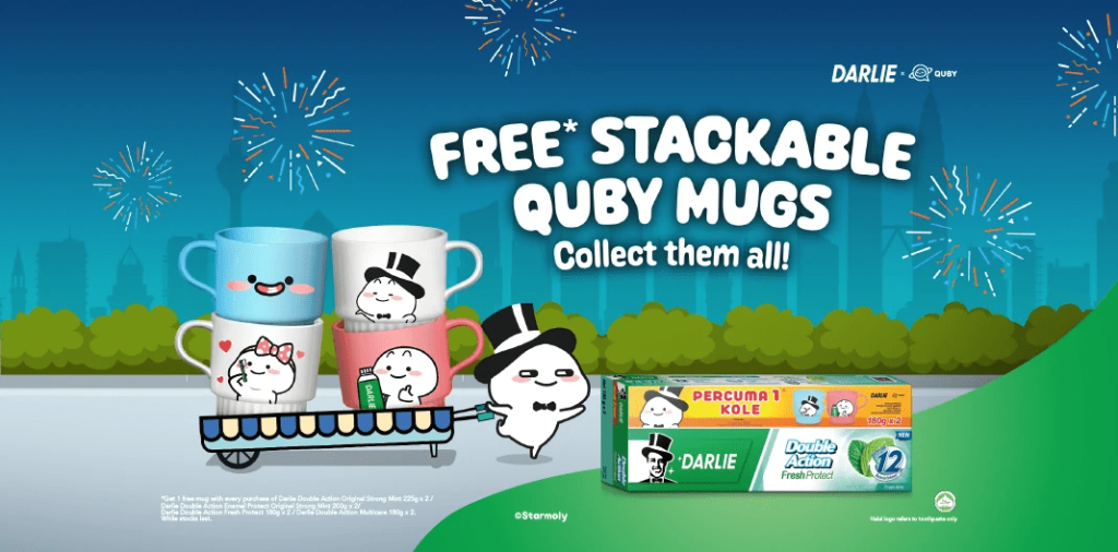 Darlie Malaysia’s Quby stackable mug campaign shows how collectible character drinkware can increase basket size, encourage repeat purchases, and turn a simple GWP into a must-have series.