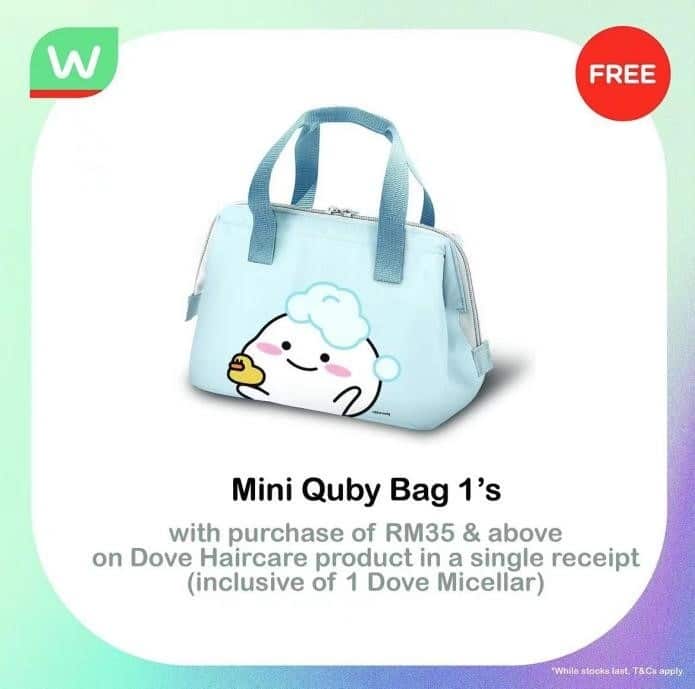 Mini Quby bag with purchase of Dove products at Watsons Malaysia