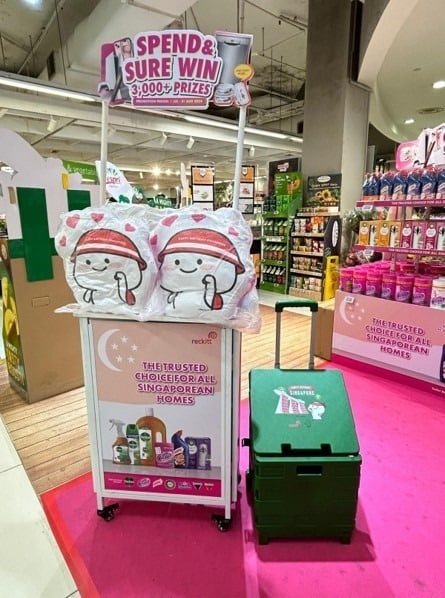Reckitt x Quby promotional gifts - Quby cushion and Quby trolley in Singapore