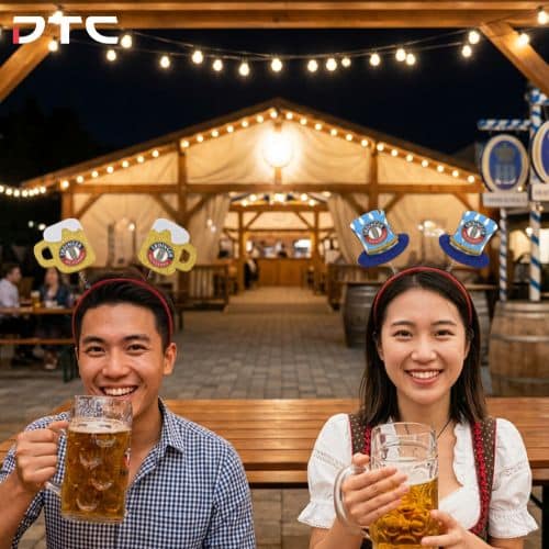 Erdinger Oktoberfest headband festival merchandise worn by attendees