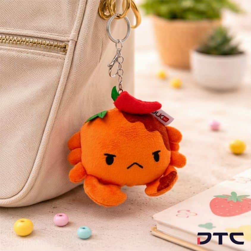 FSMOne Spicy Crabby custom plush keychain lifestyle merchandise image