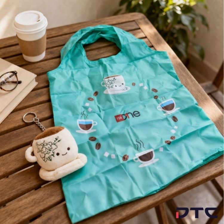 FSMOne investor character foldable bag and plush event merchandise