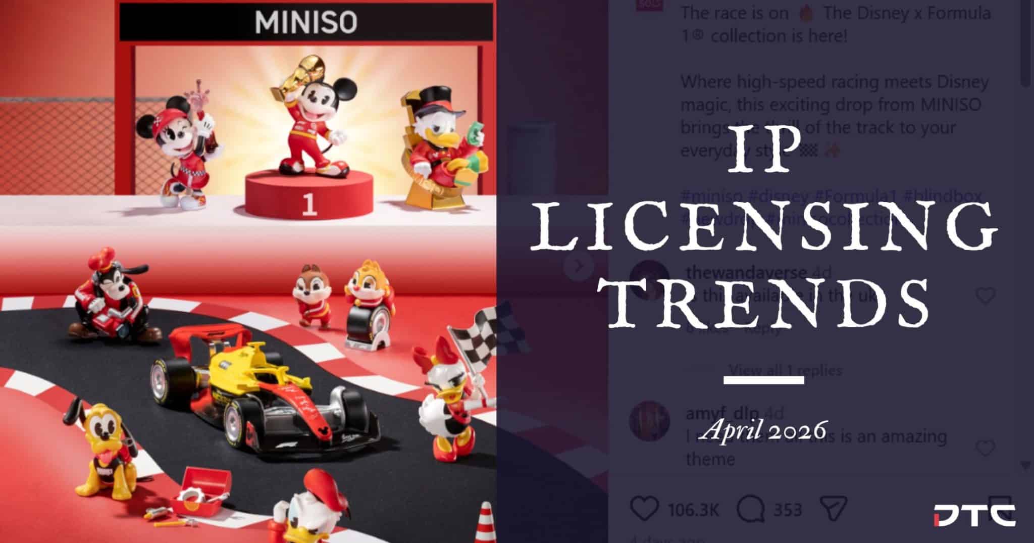IP Licensing trends-Disney x Formula 1 Miniso blind box collectible figurines for APAC market