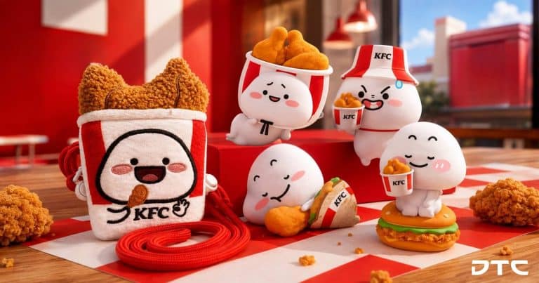 KFC Quby merchandise - KFC Quby charms and handphone pouch
