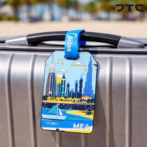 Midea regional landmark luggage tag corporate event gift design