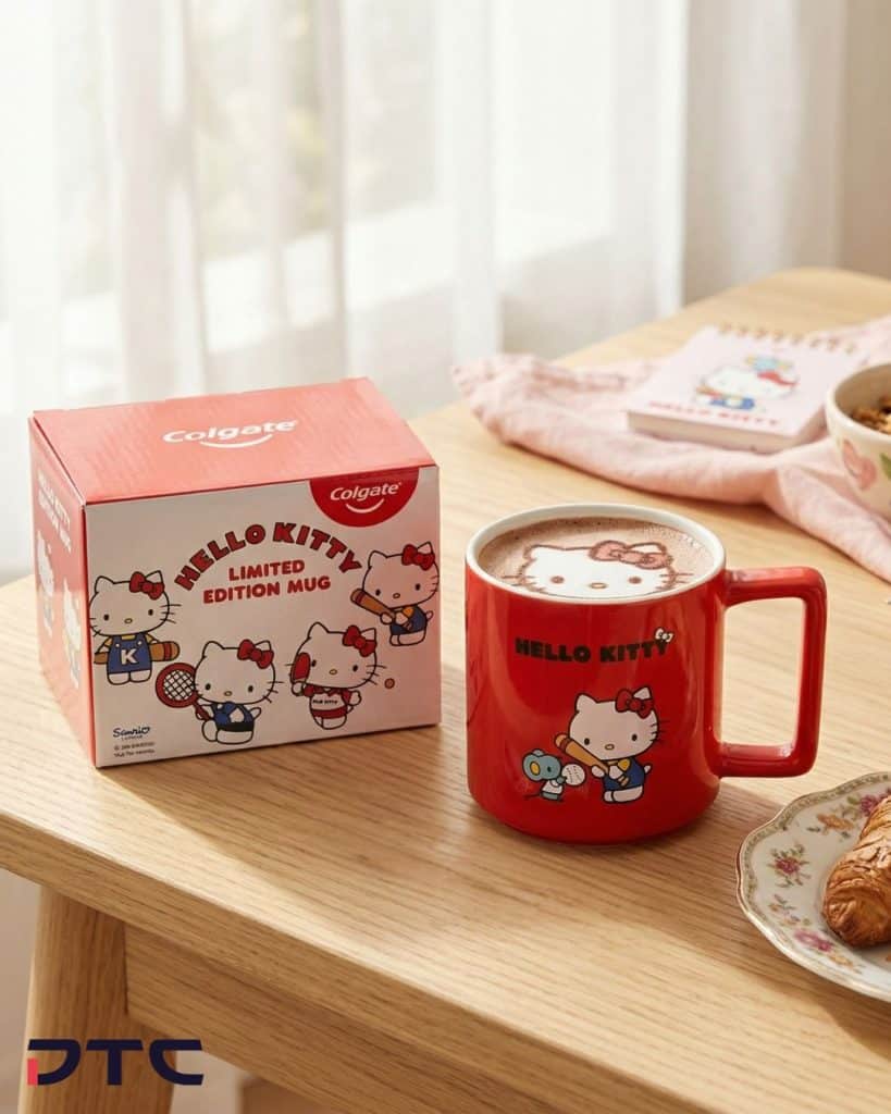Hello Kitty mug design variation for licensed promotional merchandise