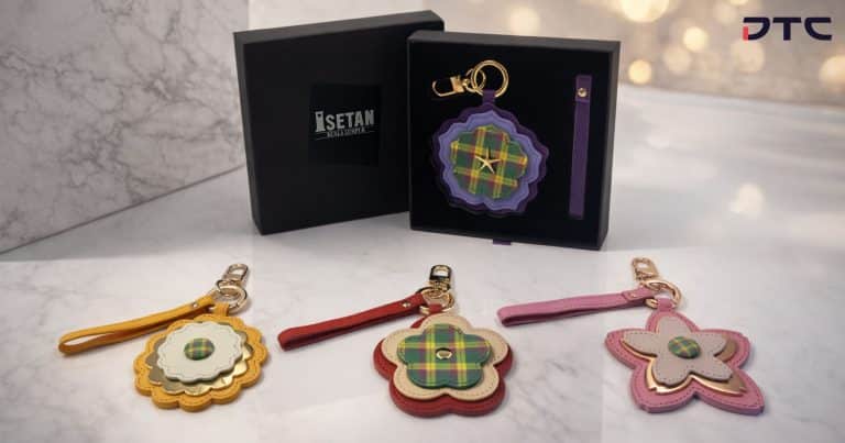 Collectible floral bag charm redemption merchandise produced for Isetan KLCC Grand Reopening campaign