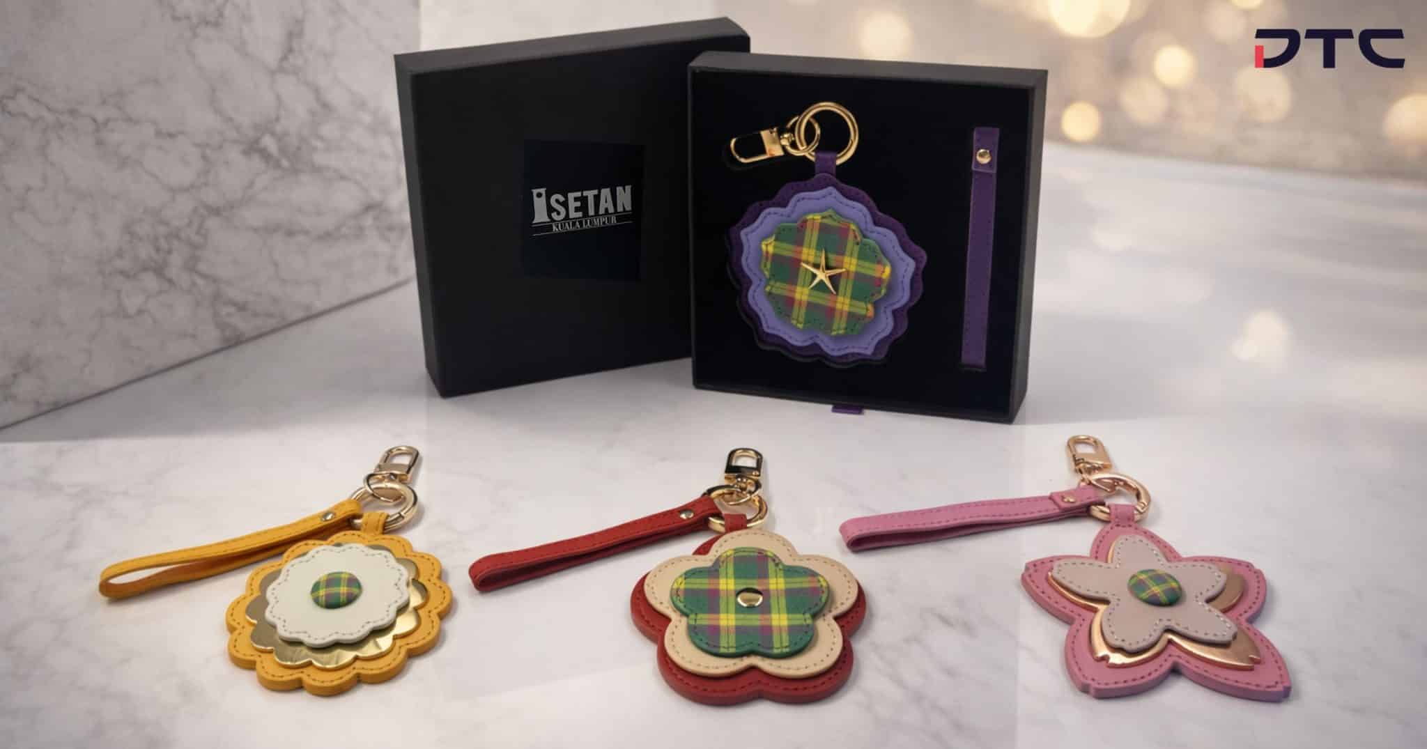 Collectible floral bag charm redemption merchandise produced for Isetan KLCC Grand Reopening campaign