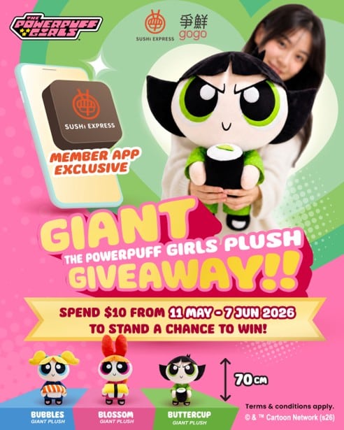 Powerpuff Girls collectible merchandise campaign at Sushi Express Singapore