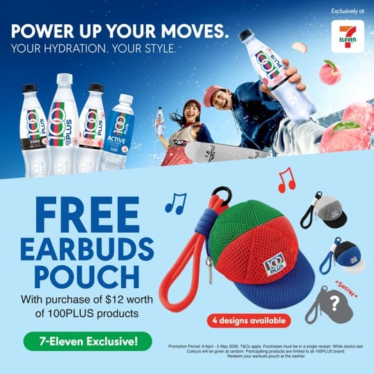 100PLUS earbuds holder campaign at 7-Eleven Singapore