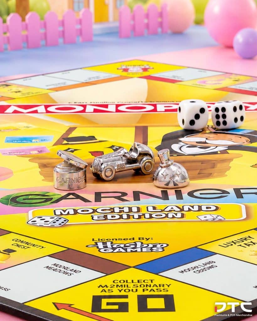 Licensed Monopoly game components produced for Garnier