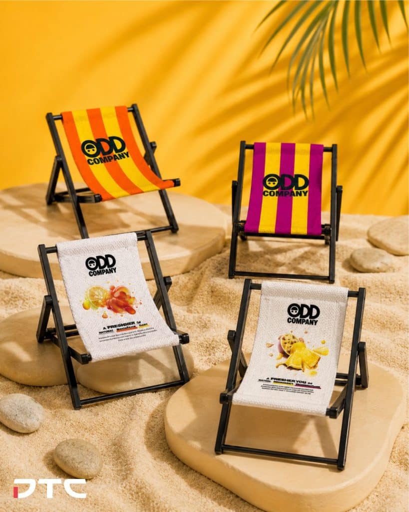 Odd Company beach-chair phone stands in four collectible designs