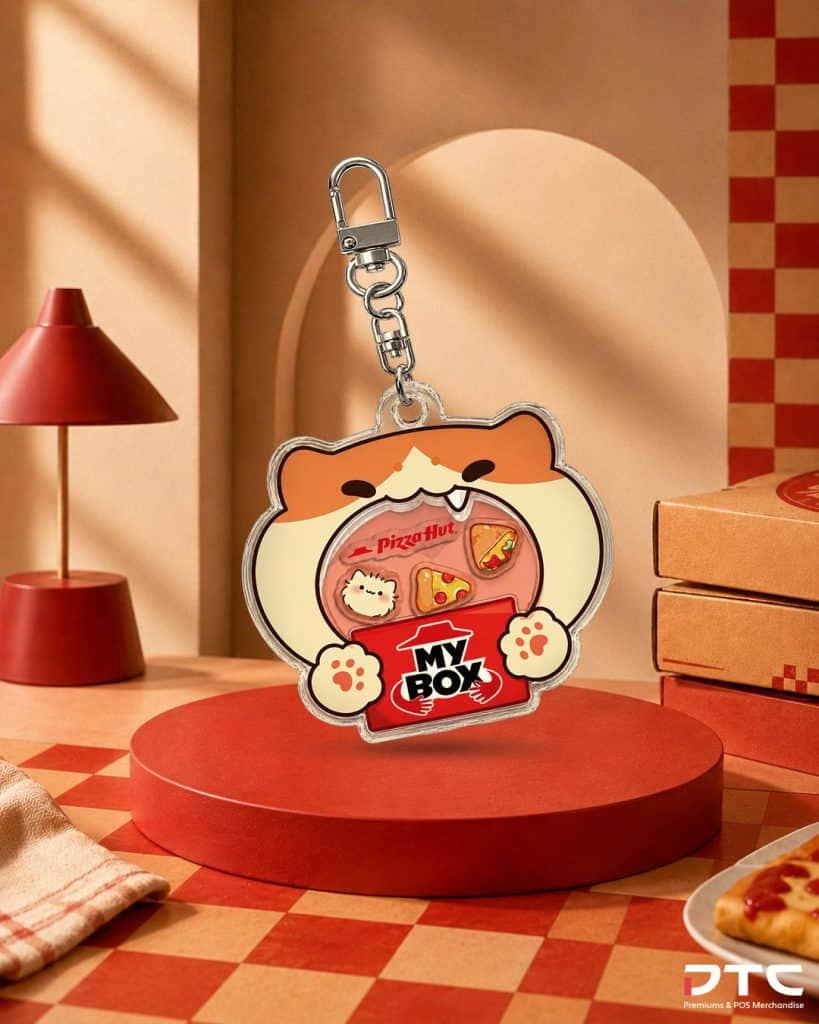 Bichi Mao shaker keychain produced for Pizza Hut Malaysia