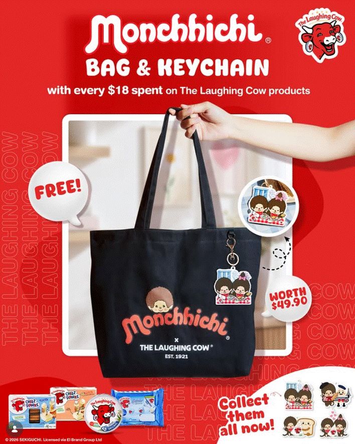 The Laughing Cow × Monchhichi promotion at participating Singapore supermarkets