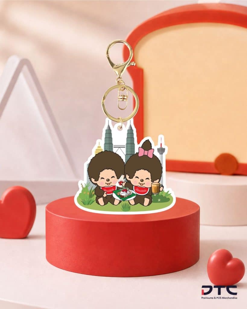 The Laughing Cow x Monchhichi keychain Malaysia exclusive design
