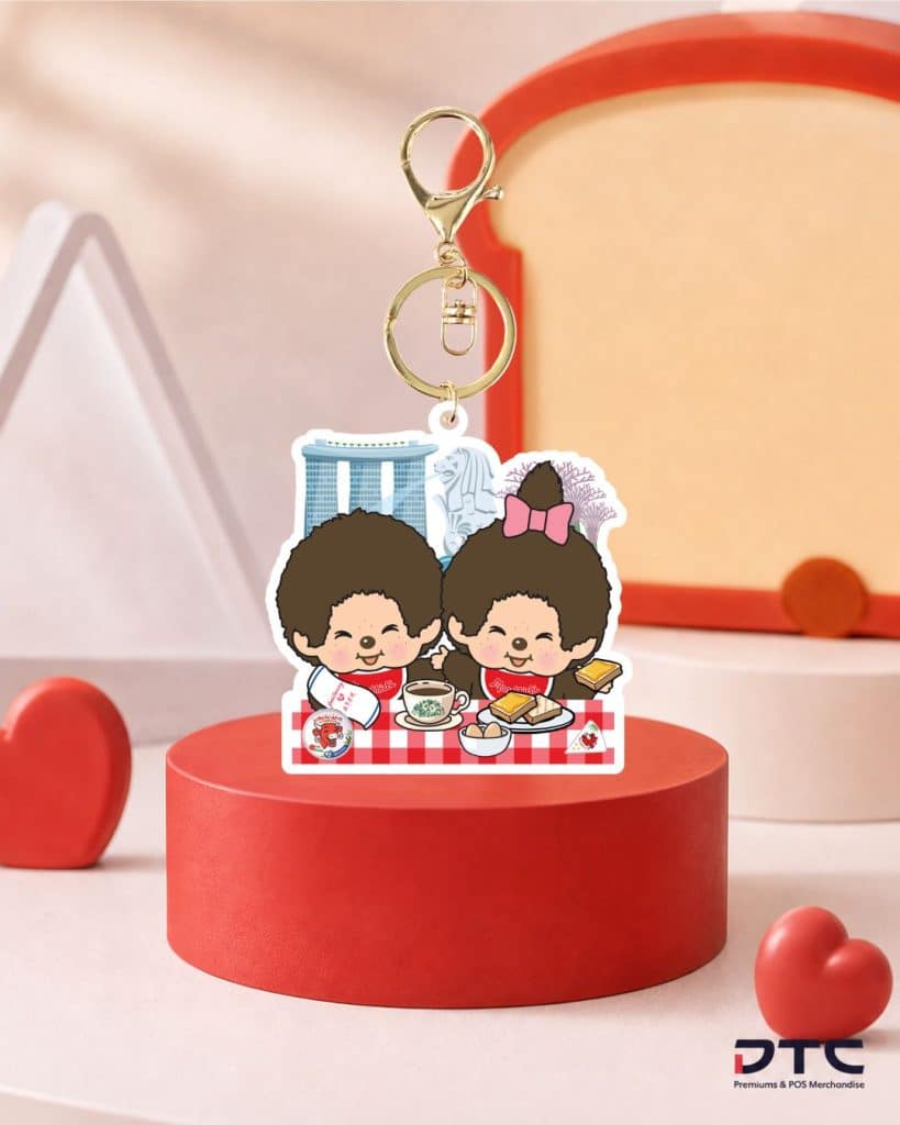 The Laughing Cow x Monchhichi keychain Singapore exclusive design