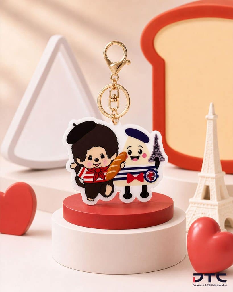 The Laughing Cow x Monchhichi keychain