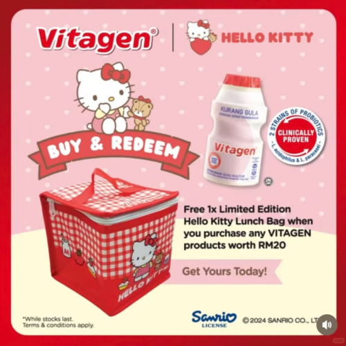 Hello Kitty Lunch Bag with RM20 VITAGEN